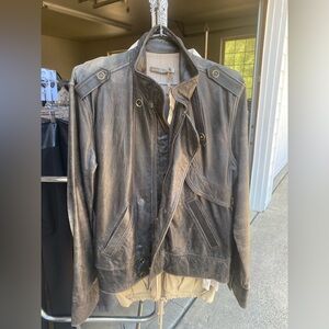LEATHER JACKET BY MIKE & CHRIS L Light Weight for Spring